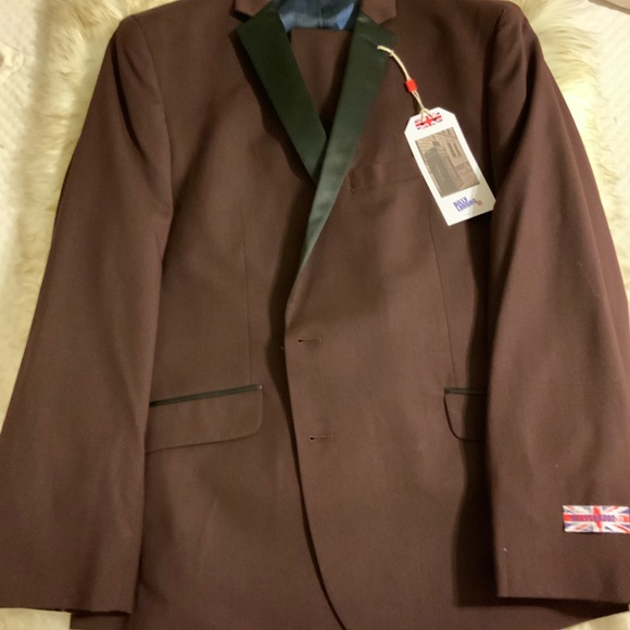 Billy London Men’s 2 PC Slim- Fit Burgundy Tuxedo - Picture 7 of 7